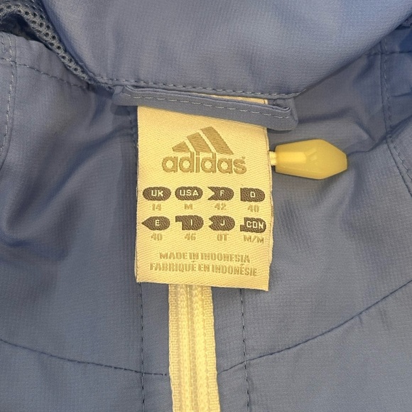 Adidas Women’s Blue Lightweight Full Zip Windbreaker Jacket Size Medium - Picture 6 of 6